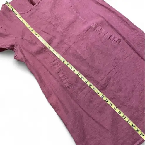 MASAI Copenhagen Nabla Dress Sheath 100% Linen Short Sleeve Kangaroo Sz XL Pink