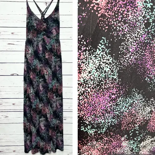 Cynthia Rowley Colorful Maxi Dress Size Medium Black Purple Pink Teal