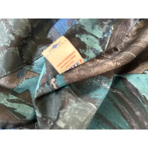 Vintage 80s Alorna Wool Blend Trench Coat Double Breasted Peacock Blue Women's M Size M