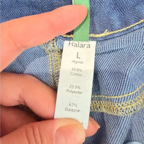 Halara Flex High Waisted Pockets Rolled Hem Wide Leg Washed Casual Jeans Large - Image 5