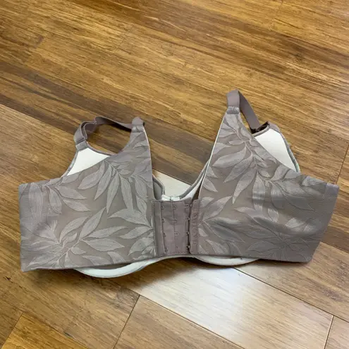 Cacique Lightly Lined Balconette Bra Womens Size 40DDD Taupe Leaf Full Coverage