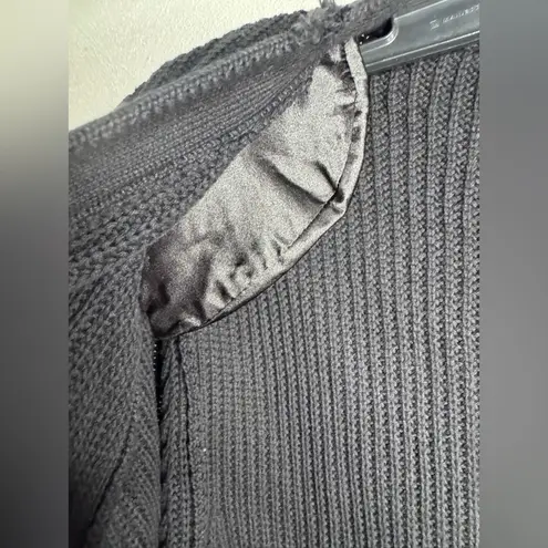 NWT SER.O.YA Black Long Sleeve Knit Button Front Sweater Dress Size M