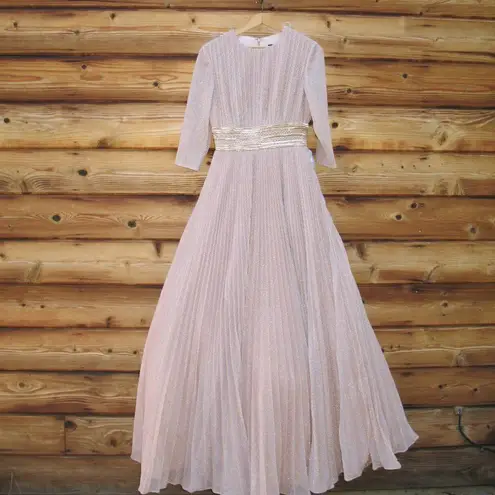 Mac Duggal 30700 Womens Shimmering Pleated A Line Gown Dress Pockets