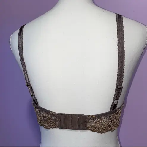 Wacoal Embrace Lace Push Up Bra 858191 Women Size 34D Neutral Dark Brown
