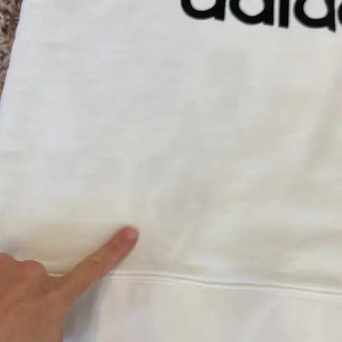 adidas Originals Trefoil Crew Sweatshirt sz S * flawed retro White