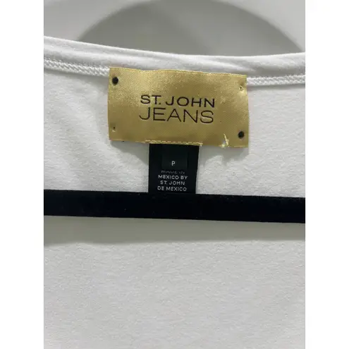 St. John Jeans Vintage White Tank With Studded Cross Detail Sz Small Petite