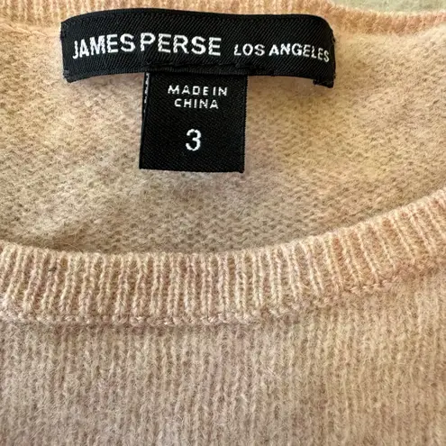 James Perse 100% Cashmere Short Sleeve Sweater Women's Size 3 Beige Blush Soft