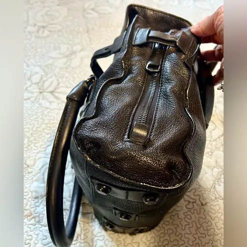 JOY GRYSON Nyla Black Supple Pebbled Leather Purse/Satchel/Crossbody Bag