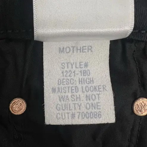 Mother High Waisted Looker Not Guilty One Liner Skinny Jeans Black Women Size 26