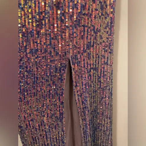Iridescent Hallee sequin maxi dress Pink Size XS