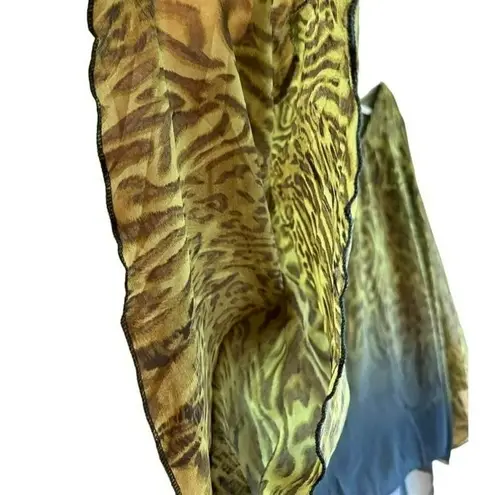 Urban Mangoz Flowy Open Sleeve Leopard Print Summer BOHO Ladies Blouse SZ Medium