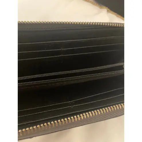 Karen Millen Large Zip Around Wallet Black Leather