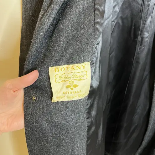 Women's Vintage Coat Wool 4x Peter Pan Round Color Long Preppy Classic Botany Gray