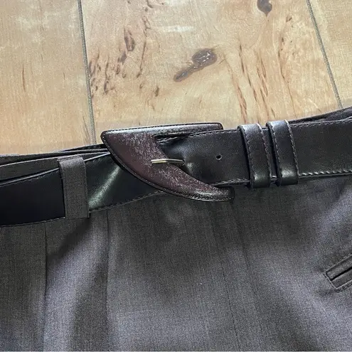 Hirsch Vintage dark brown gray Office Pencil Skirt W Lthr Belt Women’s Size 40 Size undefined