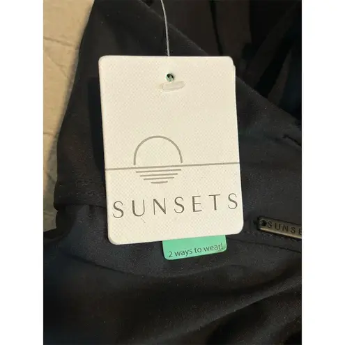 Sunset Tankini Women's M Black Bikini Swim Top Two