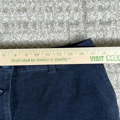 L.L. Bean Classic Curvy Fit Corduroy Pants Trousers Navy Blue High Waisted Size 12