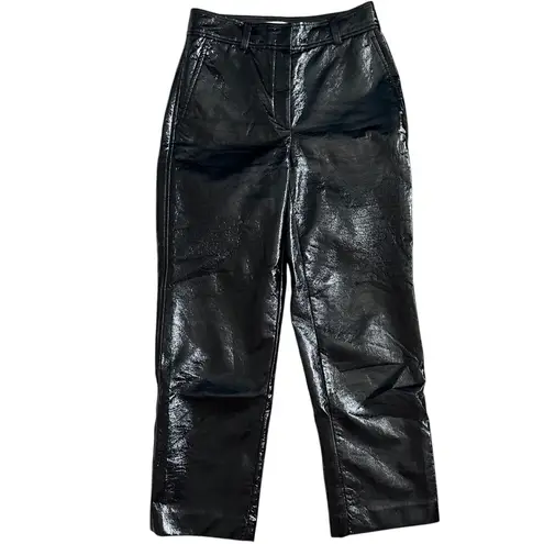 Babaton Aritzia Mid Rise Vegan Leather Command Cropped Pant Black Size 2