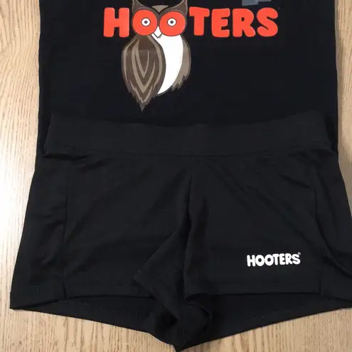 Hooters B75 #8 Girl Worn Sexy Uniform Tank & Shorts Black Size Small/Xs