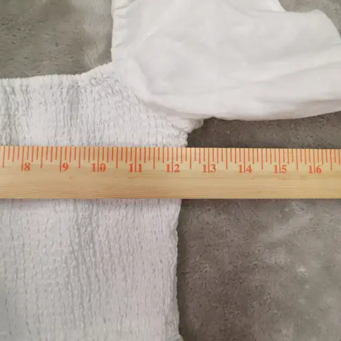 Aritzia Wilfred Tempest Organic Linen White Tiered Smocked Mini Dress Small