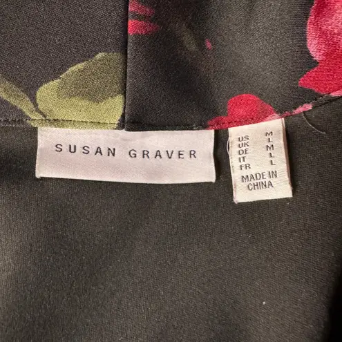 Susan Graver Medium Ponte Blazer Jacket Floral Stretch Pockets Button Closure