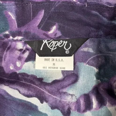 Vintage Roper Shirt Womens All Over Print M Western Button Long Sleeve Made USA Size M