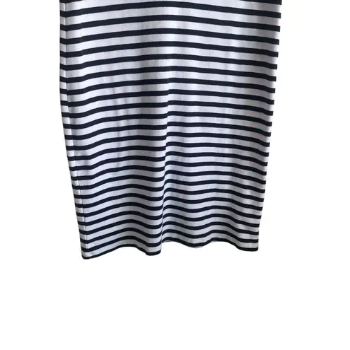 Karen Scott Women T-shirt Dress Navy Striped M Blue White Casual Preppy Coastal