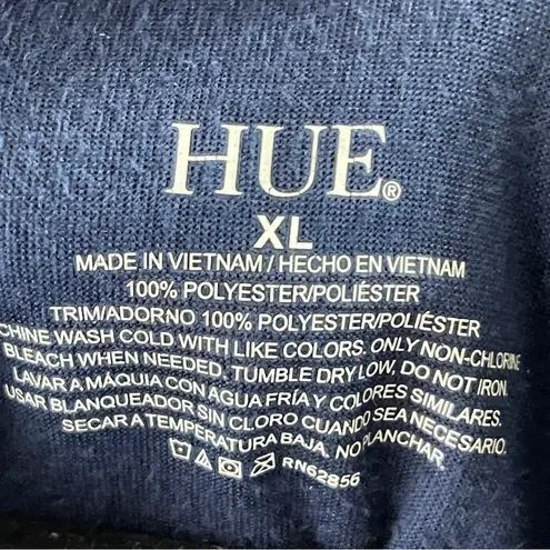 Hue Navy Blue Lightweight Velour Full Zip Cozy Casual Hoodie, XL