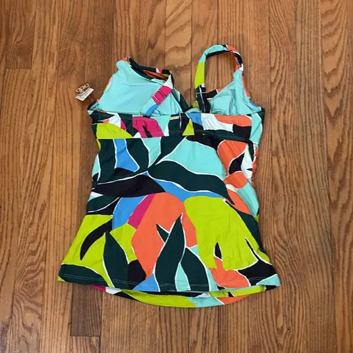 Anne cole Multicolor Underwire Twist Front Swimsuit Tankini Top 36D/34DD NWT