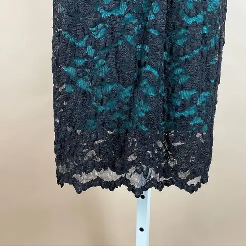 Ruby Rox Size Small Lace Turquoise Formal V Neck Sheath Dress Elegant Wedding