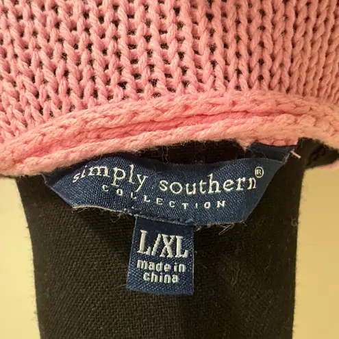 Simply Southern  Pink V-Neck Sweater with Playful Text