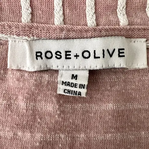Rose + Olive Pink Striped Short Sleeve Tee