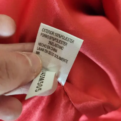 Preston & York Womens 8 Coral Sheath Midi Sleeveless Dress Lined Cocktail Zipper