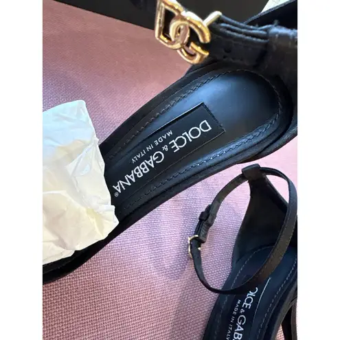 Dolce & Gabbana Keira Bow Sandal in Nero & Crystal 37 With Box womens High Heels