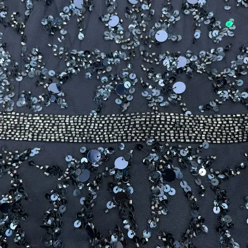 Mac Duggal Sequin Sleeveless Midi Dress 93767 Midnight Blue Size 12 - Image 13