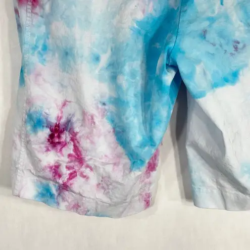 Daisy Fuentes Size 8 Shorts Singing Loud Tie Dye Handmade Blue Pink 11 Inch 1161