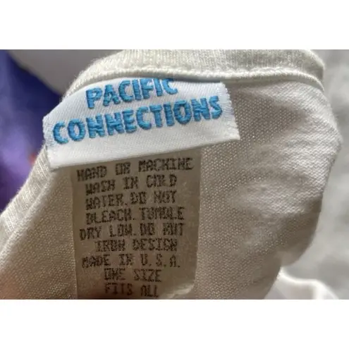 Vintage Pacific Connections Cozumel Sun Graphic Oversized Made in USA Sz OS White