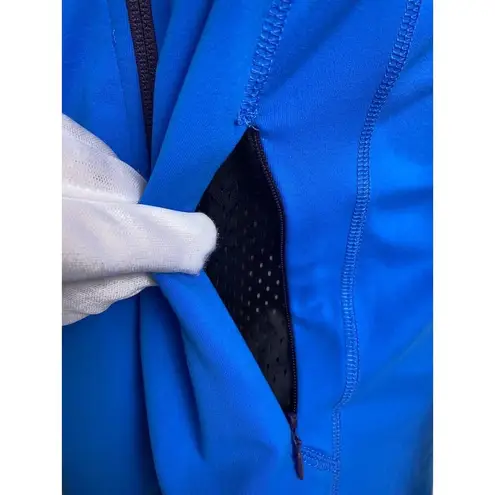 New Moosejaw Women's Large Yoga Jacket Lightweight Bright Blue Logo Zip Coat