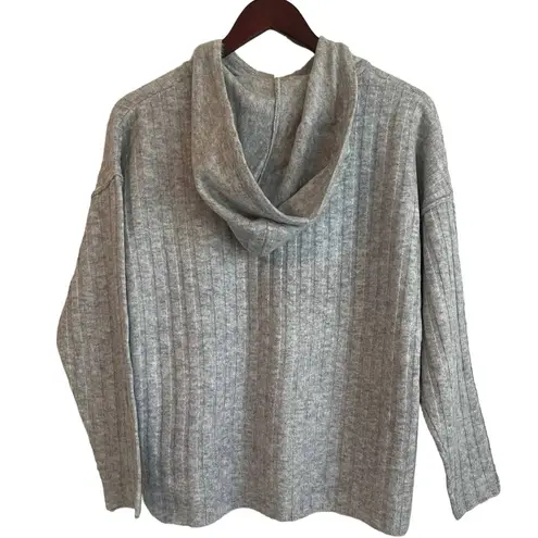 Sweet Romeo Hoodie Women Small Knit Top Adjustable Long Sleeve Ribbed Pullover