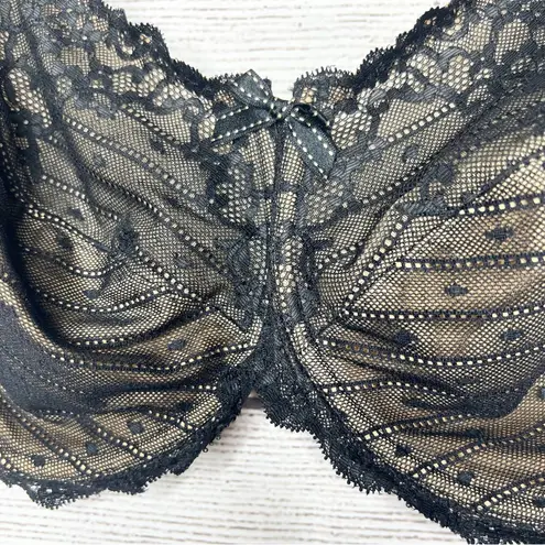 Chantelle Black Lace Rive Gauche Full Coverage Underwire Bra Size 40DDDD