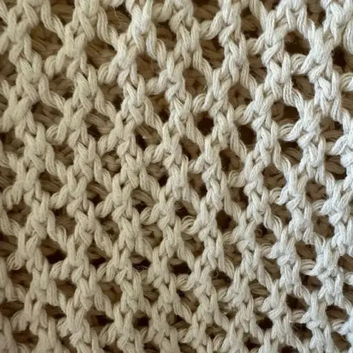 Huntington Ridge Ramie Cotton Cream Botton Boho Festival Crochet Vest M # 2244 Size M