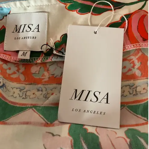 MISA Los Angeles Kaspia Top Casablanca Border Design Mix One Shoulder Size M NWT