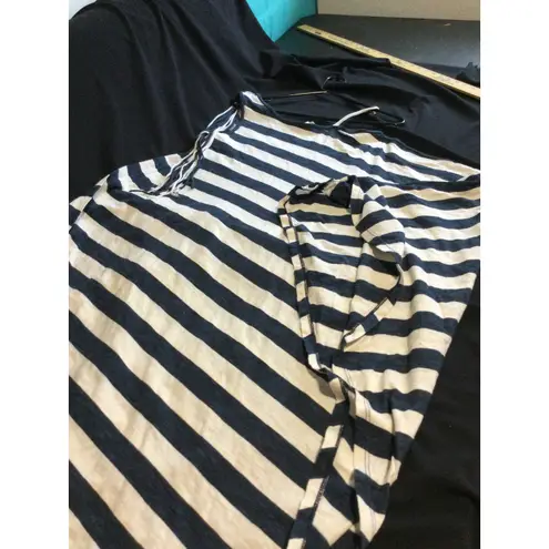 Striped TunicDress, One Shoulder Tie Detail, NavyandCream Summer Casual size M Blue Size M