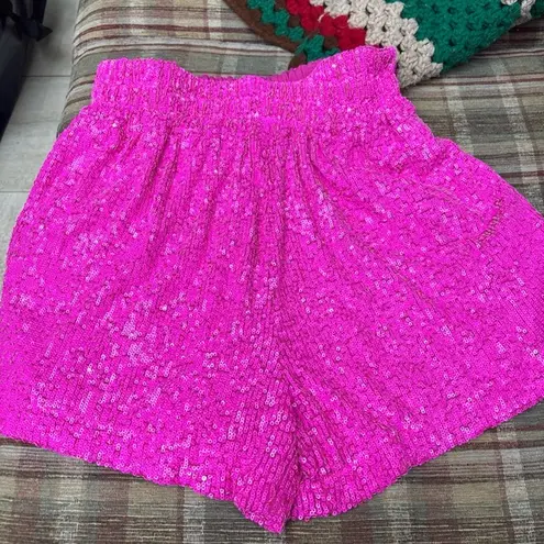 Generation Love High Waist Pink Sequin Shorts