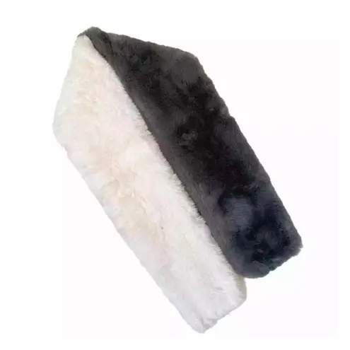 APPARIS ROXANNE Faux Fur Scarf Two Tone Gray Ivory Carbon Cozy Soft Slit OS NWT