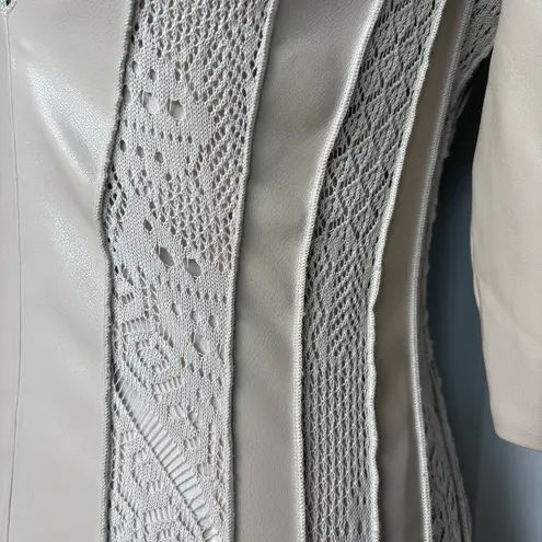 Jonathan Simkhai Fay vegan leather & crochet knit