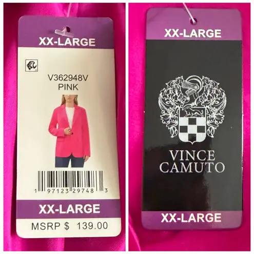 Vince Camuto  Women’s XXL Fuchsia Pink Stretch Blazer One Button Notch Lapel - Image 14