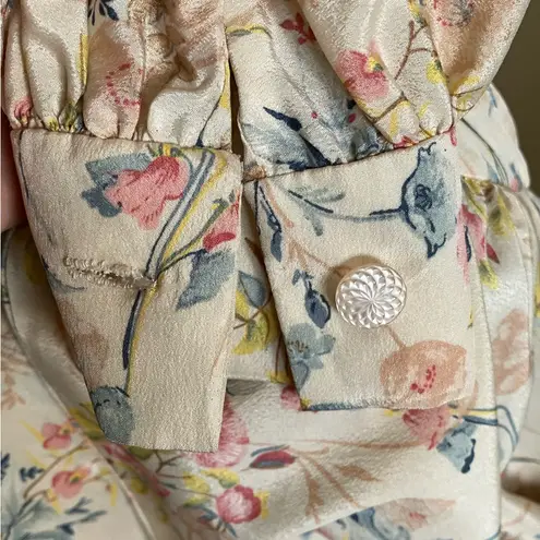 Vintage Silk Floral Wrap Dress Pink Size undefined