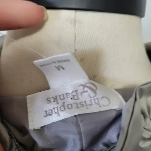 Christopher & Banks gray ruffled collar blazer size medium