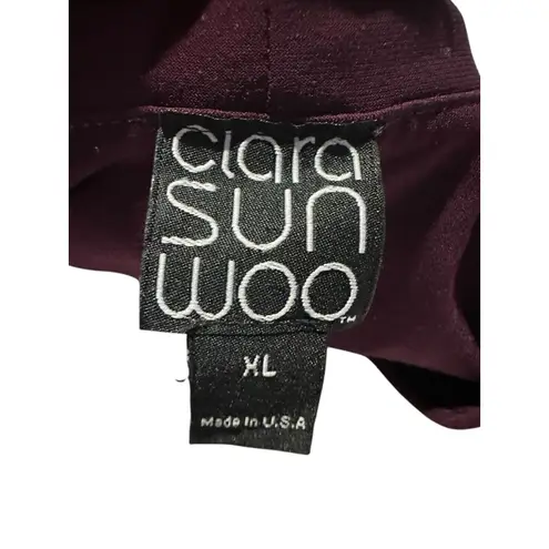 Clara Sun Woo Womens XL Top Popover Shirt Purple Long Sleeve Tunic Shirt F8