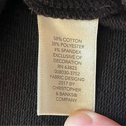 cj banks Women’s Black Fleece PulloverSweatshirt size 2X Star sequin Top Holiday